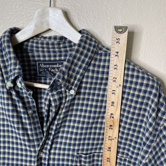 Abercrombie&Fitch Shirt Mens XL Button 
Down Pocket Long Sleeve Plaid Cotton - Picture 7 of 9